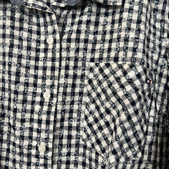 Tommy Hilfiger Button Up Shirt Plaid Floral Size L/XL - Picture 4 of 4